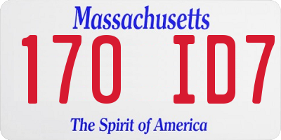 MA license plate 170ID7
