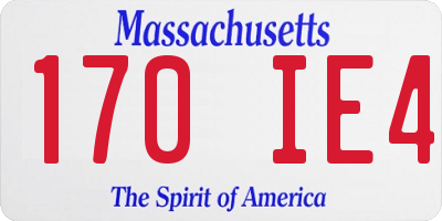 MA license plate 170IE4