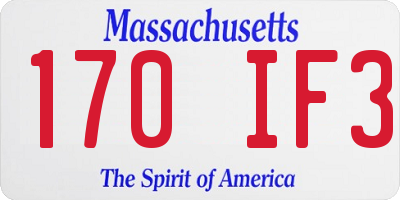 MA license plate 170IF3