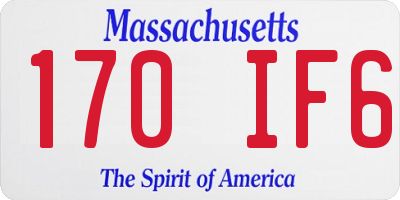 MA license plate 170IF6