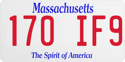 MA license plate 170IF9