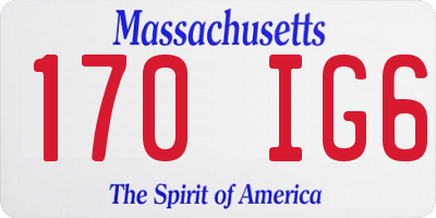 MA license plate 170IG6