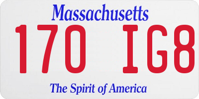 MA license plate 170IG8