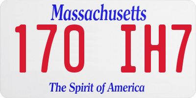 MA license plate 170IH7