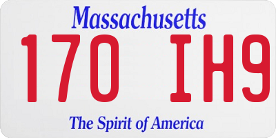 MA license plate 170IH9