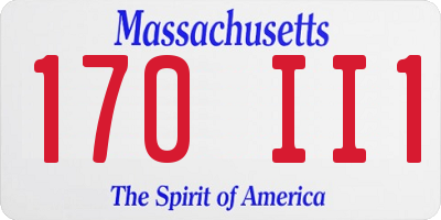 MA license plate 170II1