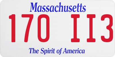 MA license plate 170II3