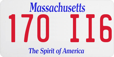 MA license plate 170II6