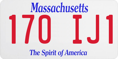 MA license plate 170IJ1