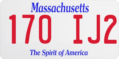 MA license plate 170IJ2