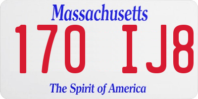 MA license plate 170IJ8