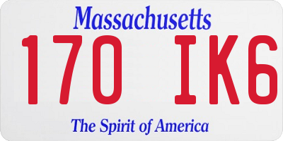 MA license plate 170IK6