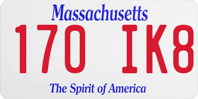 MA license plate 170IK8