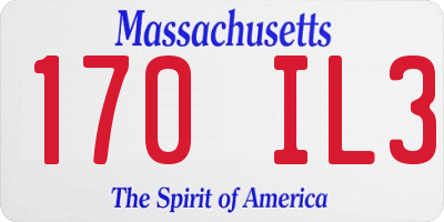 MA license plate 170IL3