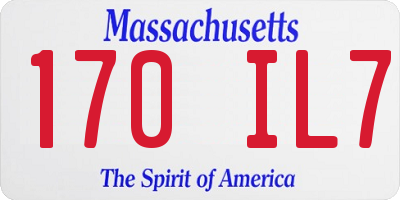 MA license plate 170IL7
