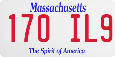 MA license plate 170IL9