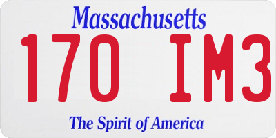 MA license plate 170IM3