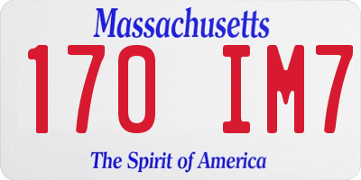 MA license plate 170IM7