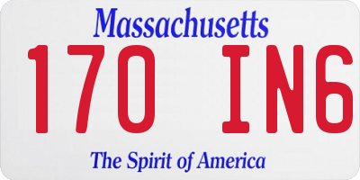 MA license plate 170IN6