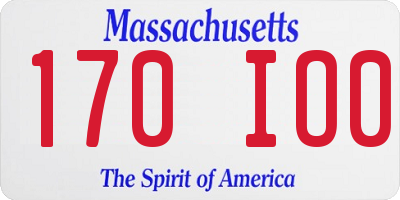 MA license plate 170IO0