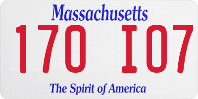 MA license plate 170IO7