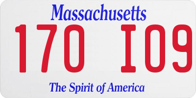 MA license plate 170IO9