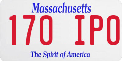 MA license plate 170IP0