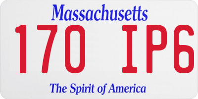MA license plate 170IP6