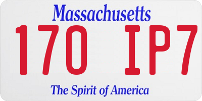 MA license plate 170IP7
