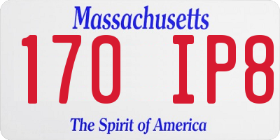 MA license plate 170IP8
