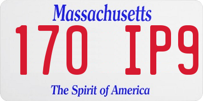 MA license plate 170IP9