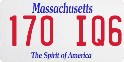 MA license plate 170IQ6
