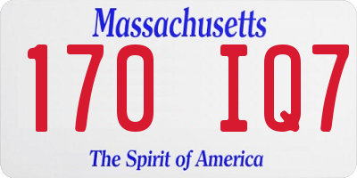 MA license plate 170IQ7