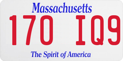 MA license plate 170IQ9