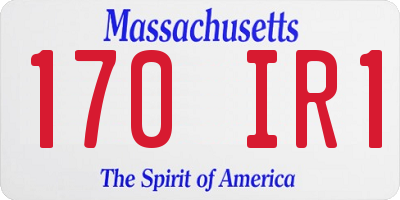 MA license plate 170IR1