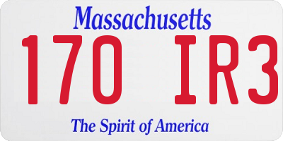 MA license plate 170IR3