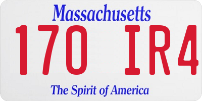 MA license plate 170IR4