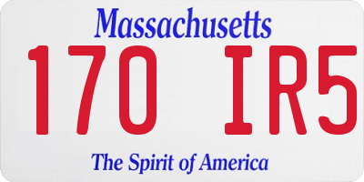 MA license plate 170IR5