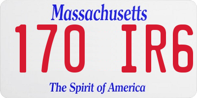 MA license plate 170IR6
