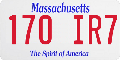 MA license plate 170IR7