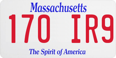 MA license plate 170IR9