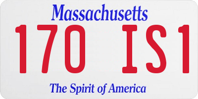 MA license plate 170IS1