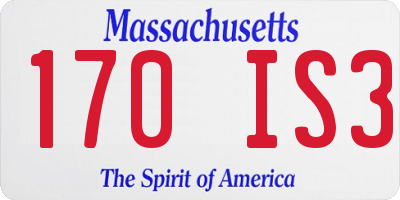 MA license plate 170IS3
