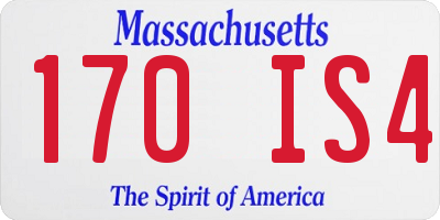 MA license plate 170IS4