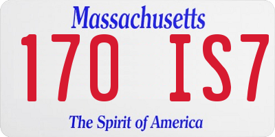 MA license plate 170IS7