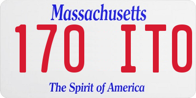 MA license plate 170IT0