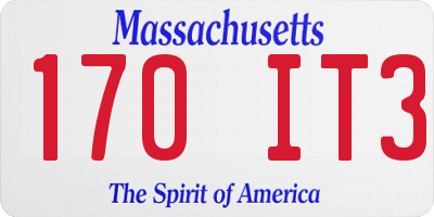 MA license plate 170IT3