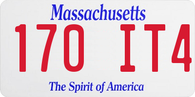 MA license plate 170IT4