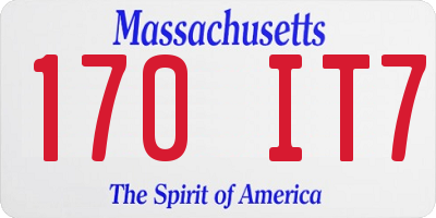 MA license plate 170IT7