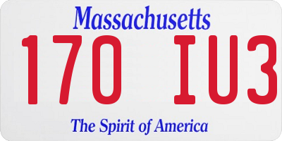 MA license plate 170IU3
